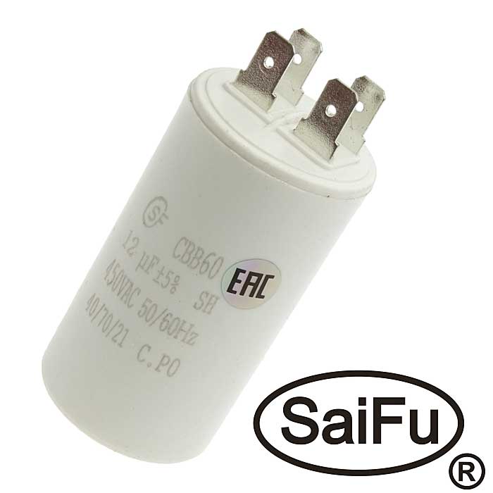 Пусковые конденсаторы CBB60  12uF  450V (SAIFU) SAIFU