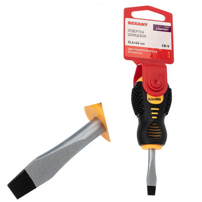 Отвертки 12-4725 Отвертка шлицевая SL6х40 REXANT