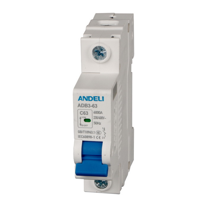 Автоматические выключатели ADB3-63/1P 16A 6kA х-ка C ANDELI