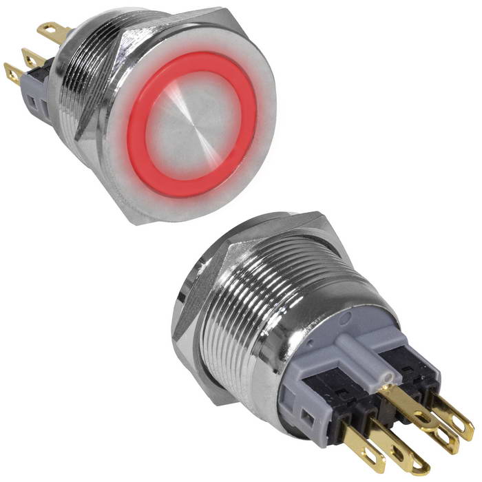Кнопки антивандальные GQ22PF-11E/R/N on-(off)+off-(on) RUICHI
